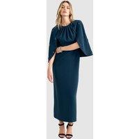 Phase Eight Women's Petite Michelle Embellished Cape Dress in Teal | Size: 16