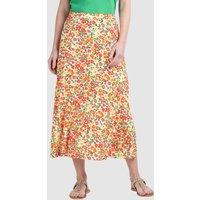 Kettlewell Women's Printed Ditsy Midi Skirt in Raspberry | Size: 18