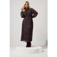 Yours Women's Zebra Back Bow Dress in Brown | Size: 26-28
