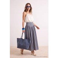 WOVCOR Women's High Waist Ruffle Hem Maxi Skirt in Blue | Size: 8