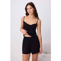 WOVCOR Women's Lace Detail Four Piece Cami Pyjama Set in Black | Size: XL