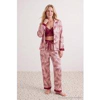 WOVCOR Women's Shirt & Trousers Satin Pyjama Set | Size: 12