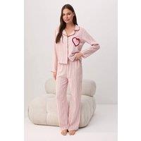 WOVCOR Women's Long Sleeve Shirt & Trouser Pyjama Set | Size: 8