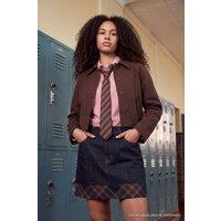WOVCOR Women's Short Gabardin Relaxed Fit Jacket in Dark Brown | Size: 14