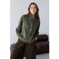WOVCOR Women's High Neck Press Stud Longline Oversized Jacket in Bottle Green | Size: 8