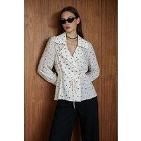 WOVCOR Women's Long Sleeve Collared Lightweight Jacket in White