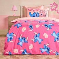 OHS Kids Stitch Cotton Blend Duvet Cover Set Xmas Bedding in Pink | Size: Single