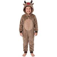 Harry Bear Boy's Reindeer Fleece Onesie in Brown | Size: 18-24 m