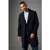 Burton Men's Navy Signature 3 Button Epsom Wool Blend coat | Size: Medium