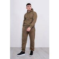 AARHON Men's Mens Oversized Pullover Hoodie & Cuffed Joggers Set in Khaki | Size: Small