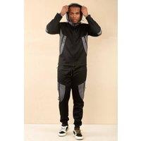 AARHON Men's Casual Hooded Sweat Tracksuit in Black | Size: Large