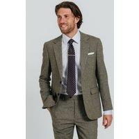 Dobell Men's Sage Green Herringbone Tweed Suit Jacket in Light Green | Size: 38R