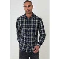 threadbare Men's Cotton Long Sleeve Shirt in Black | Size: XL