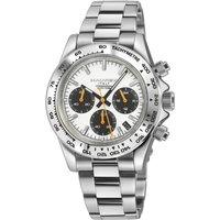Haurex Italy Men's Rallye White Enamel Dial, 316L Stainless Steel Bracelet in Silver