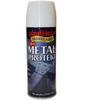 Plastikote Metal Protekt Spray Gloss White 400Ml