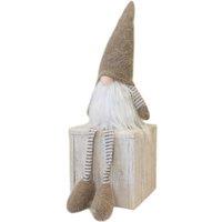 Four Candle Pine Dangly Leg Christmas Gonk 63cm in Beige
