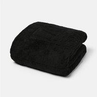 OHS Teddy Fleece Sensory Sleep Therapy Weighted Blanket 125 x 180 cm 6kg in Black | Size: 125 cm x 180 cm