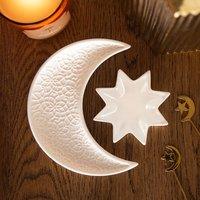 Uniqueful Crescent Moon & Star Trinket Dishes in Beige | Size: 1 Pack