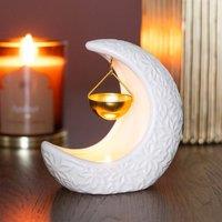 Uniqueful Crescent Moon Hanging Oil Burner in White | Size: 1 Pack