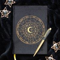 Uniqueful Astrology Wheel Journal with Black Obsidian Pen | Size: 1 Pack