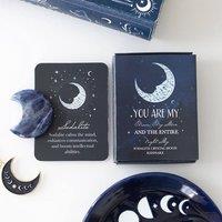 Uniqueful Sodalite Crystal Moon Keepsake Stone Boxed Gift Set in Blue | Size: 1 Pack