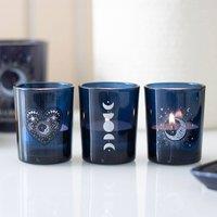 Uniqueful Set of 3 Blue Moon Votive Candle Holders in Navy | Size: 1 Pack