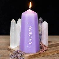 Uniqueful Calming Crystal Candle with Rough Amethyst in Purple | Size: 1 Pack