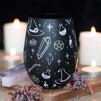 Uniqueful Crystal Witch Print Stemless Glass in Black | Size: 20oz (550ml)