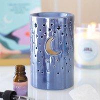 Uniqueful Iridescent Purple Moon Pillar Oil Burner & Wax Warmer | Size: 15 cm