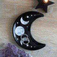 Uniqueful Crescent Moon Trinket Dish in Black | Size: 1 Pack