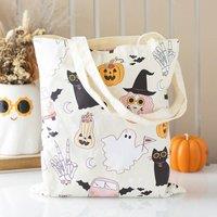 Uniqueful Groovy Ghost Print Polycotton Tote Bag | Size: 1 Pack