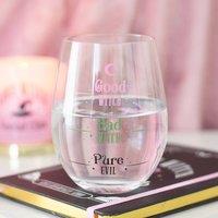 Uniqueful Good Witch Bad Witch Stemless Glass in Clear | Size: 1 Pack
