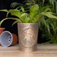 Uniqueful Moon Gazing Hare Bronze Terracotta Plant Pot by Lisa Parker | Size: Medium