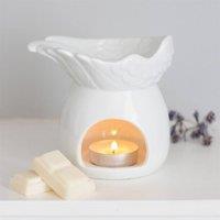 Uniqueful Angel Wing Dish Oil Burner in White | Size: 1 Pack
