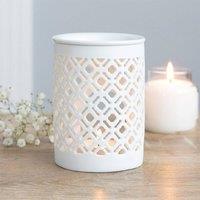 Uniqueful Matte Lattice Cut Oil Burner in White | Size: 1 Pack