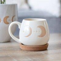 Uniqueful Moon Phase Rounded Mug in White | Size: 1000ml