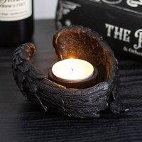 Uniqueful Raven Wings Tealight Candle Holder in Black | Size: 1 Pack