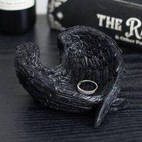 Uniqueful Raven Wings Trinket Dish in Black | Size: 1 Pack