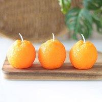 Uniqueful Set of 3 Orange Shaped Candles | Size: 1 Pack