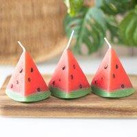 Uniqueful Set of 3 Watermelon Shaped Candles | Size: 1 Pack
