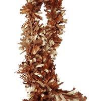 Neel Blue Christmas Shiny Metallic Chunky Tinsel Garland, 6.5ft in Bronze