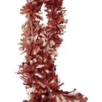 Neel Blue Christmas Shiny Metallic Chunky Tinsel Garland, 6.5ft in Rose