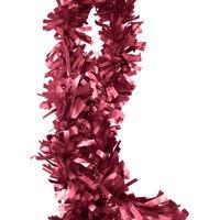 Neel Blue Christmas Shiny Metallic Chunky Tinsel Garland, 6.5ft in Burgundy