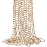 Neel Blue 9M Metallic Christmas Bead Chain - 7.5mm Shiny Pearl Garland in Bronze