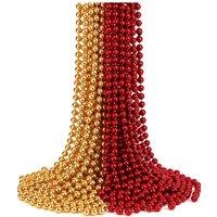 Neel Blue 9M Red & Gold Christmas Metallic Bead Chain, 7.5mm Pearl Garland for Xmas