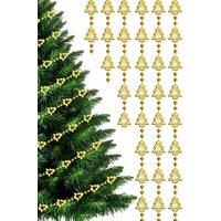 Neel Blue 5M Christmas Tree Bead Garland, Metallic Hanging Chain Garland in Gold