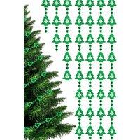 Neel Blue 5M Christmas Tree Bead Garland, Metallic Hanging Chain Garland in Green