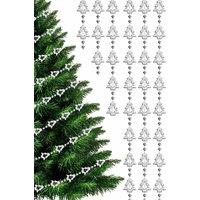 Neel Blue 5M Christmas Tree Bead Garland, Metallic Hanging Chain Garland in Silver