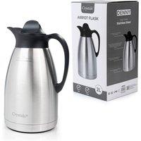 Crystals 2L Stainless Steel Vacuum Flask Hot & Cold Tea Coffee Dispenser in Silver