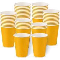 ECONX Pastel Rainbow Yellow 12oz Disposable Paper Cups for Events Party Cups | Size: 50 Pieces